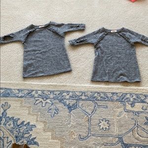 Twin girls grey fleece tunic dress